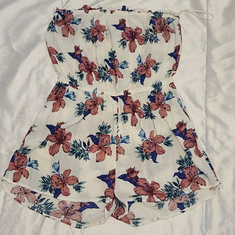 Floral tube romper